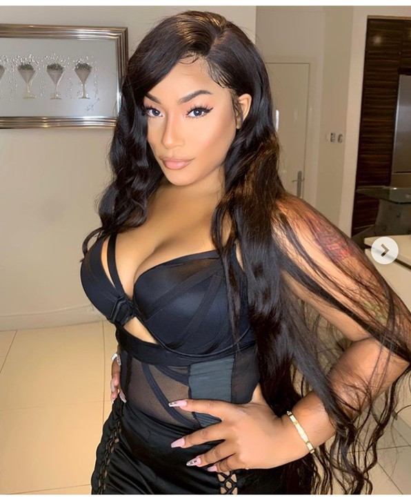 Afro singer, Burns boy’s British girlfriend, Stefflon don rock cleavage baring outfit…