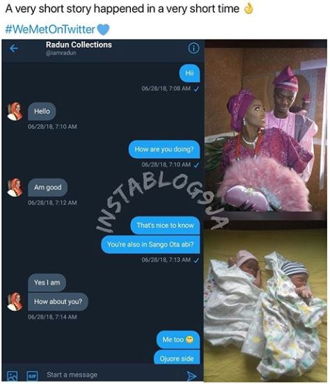 Couple weds, welcomes a set of twins within a year of meeting at sango ota on Twitter…