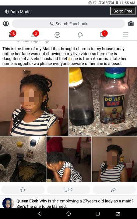 A woman has reportedly accused her maid of trying to steal her husband using various devilish means. This was shared on her Facebook post a while ago..Here are some screenshot of the said event.