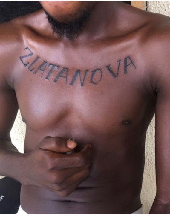 Zlatan Ibile Appreciates A Fan Who Tattooed His Name On His Chest