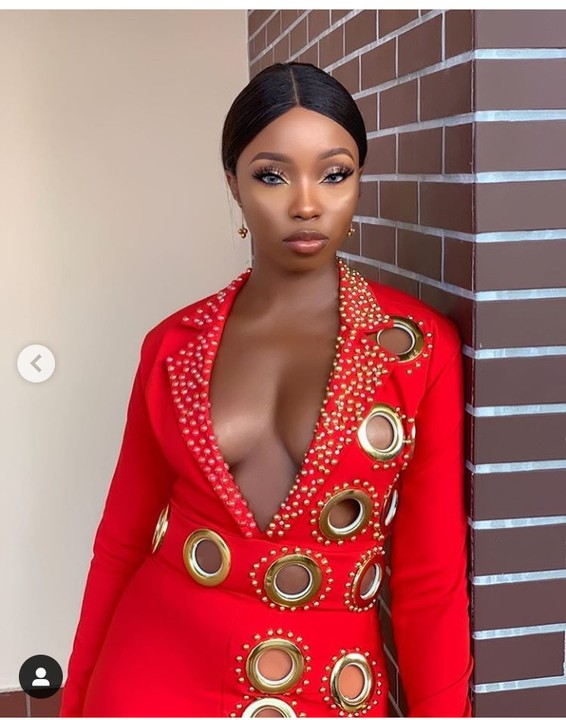 Former big brother naija contestant, Bambam stepped out in open chest outfit with bra…