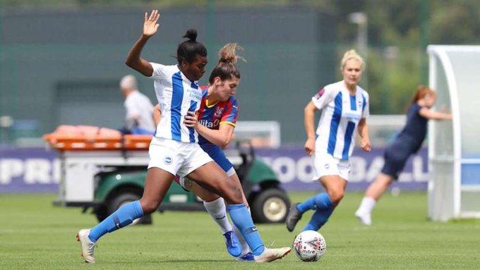 Beautiful Super Falcons striker, Ini-Abasi Umotong was on target again as Brighton beat Crystal Palace 5-1 in their preseason fixture at the American Express Elite Football Performance Centre.The 25-year-old first-class honours graduate in economics from the University of Southampton missed the 2019 FIFA Women’s World Cup in France announced herself after coming off the bench to find the back of the net. Brighton forward Aileen Whelan scored a brace in the encounter while Kirsty Barton and Kate Natkiel find back of the net each before Ini Umotong grabbed a solo goal to ensure Brighton condemn Crystal Palace to a heavy defeat.Nigeria international signed a new one-year deal last week and will fancy her chances of topflight football next season with Brighton set to play an opener against Bristol City on September 8. Source:- FCNaija