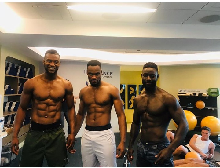 Current Mr Nigeria holder of 2018 edition, Nelson Enwerem is currently representing Nigeria for ‘Mr World’ competition taking place in Quezon City, Philippines.Nelson Enwerem poses with Mr Cameroon and Mr Kenya in shirtless photo as they shows of their muscles