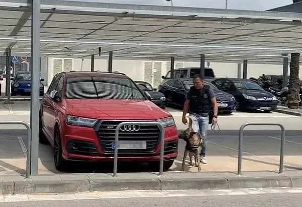 These photos shows the moment Lionel Messi and Luis Suarez’s cars were checked for bombs at Barcelona’s El Prat airport yesterday, following a phone call made to the emergency services on Tuesday. The call claimed that there was a suspicious package under the cars belonging to Barcelona teammates Messi and Suarez. But after being checke