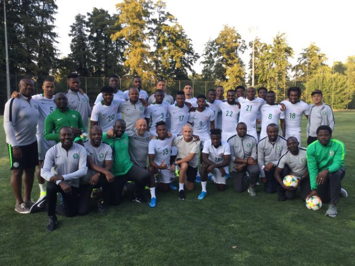 The session took place under the watchful eye of German tactician Gernot Rohr at FC Dnipro’s training ground at Dnipropetrovsk, within the Pridniprovsk housing estate with Porto on loan star Chidozie Awaziem, Semi Ajayi and Ola Aina arrived the team’s hotel late before taking part of the training session.