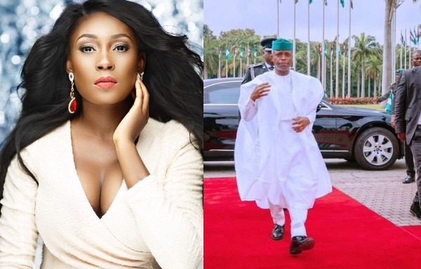 Jenifa’s Diary star, Lota Chukwu turned on her savage side as she reacted to Vice President Yemi Osinbajo’s ‘agbada swag’ to the Independence day celebration. Reacting to a photo of the Vice President shared by an All Progressives Congress political analyst @DOlusegun with the caption “VP out here pressing necks”, Lota Chukwu asked Yemi Osinbajo and other political elites to press infrastructure, police brutality, harassment, security, the economy and other issues affecting the country with same energy because we didn’t vote in Ebuka.