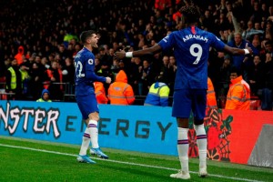 Tammy Abraham and Christian Pulisic score again as Chelsea hold out to a 2-1 victory over Watford at Vicarage Road in the Premier League encounter on Saturday night. The England striker opened the scoring after five minutes and this was doubled ten minutes after the interval when Pulisic found the net. The Blues were made to sweat in the closing stages after Gerard Deulofeu won a penalty, after a VAR overrule, and then converted from 12 yards.With the last touch of the game Kepa Arrizabalaga tipped wide a diving header from opposite number Ben Foster.Frank Lampard’s side now third in the Premier League table but will slip below Leicester if they win at Crystal Palace on Sunday.