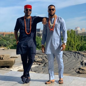 Looks like something big is really coming up as the BBNaija presenter Obi- Uchendu Ebuka, Nigerian singer, Flavour, Nollywood actor, Eyinna Igwe, and two other actors took some shots together on their exquisite native attire. Ebuka took to his Instagram page to share the beautiful pictures with a caption; “Umu afo Igbo Something’s coming…”