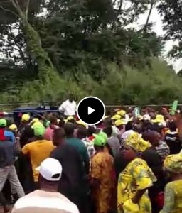 National chairman of the All Progressive Congress political party, Adams Oshiomhole supporters have releases video of the incident which happened at Iyahmo, Edo state.