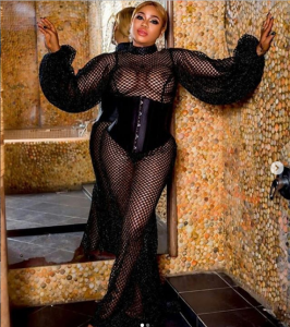 Fashion Entrepreneur, Toyin Lawani took to Instagram to showcase her bare boobs while posing in a black fishnet outfit…