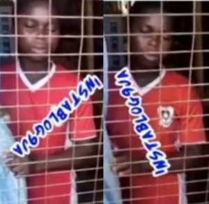 This young girl in pictures below is a maid and the way she is always beaten and frustrated by her madam was unbearable so she decided to leave. But immediately she told her madam of her intentions, she was locked in a cage for two solid days, before her madam handed her over to the police. According to an eyewitness, the little girl was taken to Isheri Police command in Lagos.