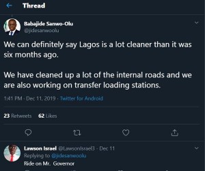 Governor Sanwo-Olu Says Lagos Is Cleaner Now. Do You Agree? (Photos)