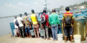 Seven suspects have been arrested by the Navy after they were caught smuggling petroleum products from Nigerian to Cameroon.