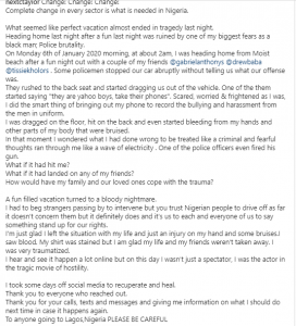    A US-based Nigerian man, who returned to Lagos for the Christmas holiday, shared a traumatising video purportedly showing police officers brutalizing him and his friends.