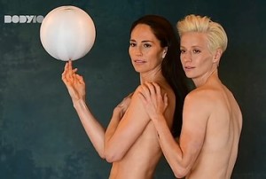 Openly gay couple Sue Bird and Megan Rapinoe recently starred in a very candid photo shoot for ESPN. These charming beauties felt confident enough to take off their clothes and pose in front of the camera completely naked. The girls gently hugged and it looked very moving and sexy. Their juicy butts and beautiful boobies just took your breath away! These hot beauties will definitely be able to spark your imagination!