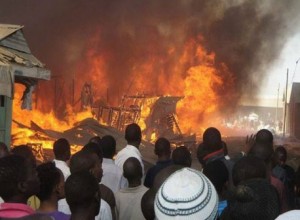 According to a report by Punch Metro, a trader on Saturday slumped and was rushed to hospital after watching his shop ruined by fire.