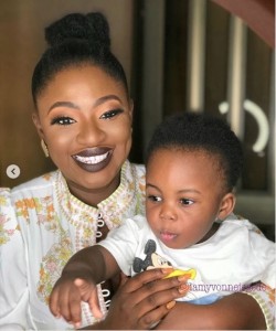 Nollywood actress and proud mother of one, Yvonne Jegede, has showed off new photos of her son, Xavier Jegede-Fawole. The beautiful actress took to her Instagram to share the beautiful new photos as she posed with her son.