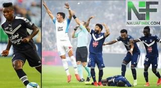 Bordeaux And Marseille Players Form A Human Shield Around Samuel Kalu After The Super Eagles Star Collapsed On The Pitch (Photos)