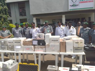 Customs Hands Over 86 Impounded Drones To Navy