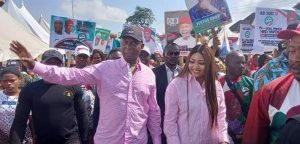 Ned Nwoko And His Wife, Regina Daniel In Delta To Campaign For Atiku