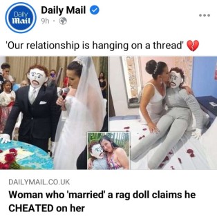 Woman Who Married A Doll Says It Cheated On Her & Texted Another Woman