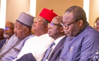 Oshiomhole Spotted Listening To Tinubu At Chatham House With Rapt Attention