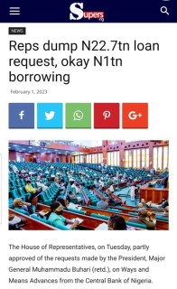 Reps Dump N22.7 Trillion Loan Request, Okay N1 Trillion Borrowing