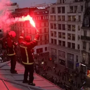 Bordeaux town hall set on fire in France pension protests