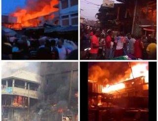 Fire Breaks Out in Onitsha Main Market, Shops And Offices Destroyed