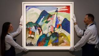 Kandinsky painting recovered by Holocaust victims' heirs sets auction record at nearly $45 million