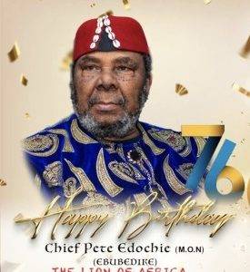 Pete Edochie Celebrates 76th Birthday, Begs Nigerians For One Last Thing (Photo)