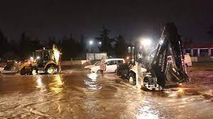 Turkey floods: Truck washed away as floods hit earthquake zone