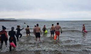 Larne Lough: Swimmers protest against gas storage caverns plan