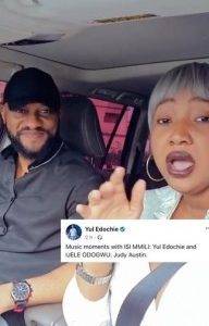 Ijele Odogwu – Yul Edochie Hails Second Wife, Judy Austin As He Shares A Video Of Them Singing While Driving Together (Video)