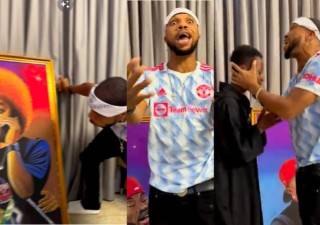 Me And My Phenomenon Daughter! Charles Okocha Goes Berserk as He Receives Portrait of Himself and Daughter from Fan