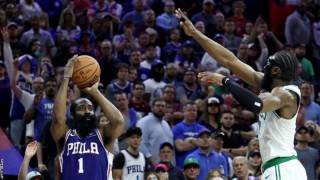 NBA play-offs: James Harden stars as Philadelphia 76ers level series with Boston Celtics