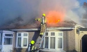 Couple and pets saved after lightning strike house blaze