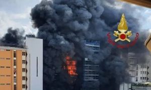 Rome One dead as huge fire sweeps through high-rise building