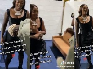 ‘Portable Is Respectful But Tiwa Is So Humble’ – video Goes Viral As Portable Meets Tiwa Savage, Prostrates For Her