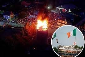 Bonfires: DUP leader condemns burning Irish flags and effigies