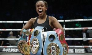 Natasha Jonas: Liverpool fighter becomes two-weight world champion with TKO win against Kandi Wyatt