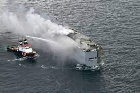 Disaster avoided as burned-out car carrier arrives at the port on Fremantle Highway