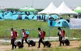 Following the heatwave in South Korea, UK scouts abandoned camp.