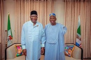 In Abuja, Jonathan pays a visit to APC Chairman Ganduje