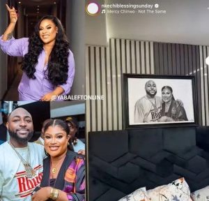 Actress Nkechi Blessing Hangs A Portrait Of Herself And Davido Above Her Bed (video)