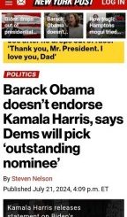 Barack Obama Refuses To Endorse Kamala Harris