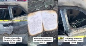 Bible miraculously survives car fire, video goes viral