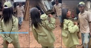 Corper storms father’s workshop to honor him after POP, video stirs emotions