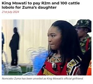 Eswatini King To Pay N175M & 100 Cows For 16th Wife – Zuma’s Daughter (Photos)