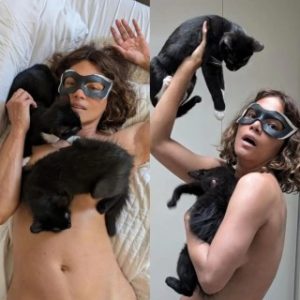 Halle Berry, 57, Poses Topless With Cats To Celebrate 20th Anniversary Of ‘Cat Woman'(photos)